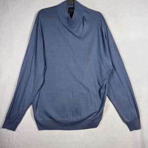 Jos A Bank Signature Collection Mens Blue 100% Silk Mock Neck Sweater XXL